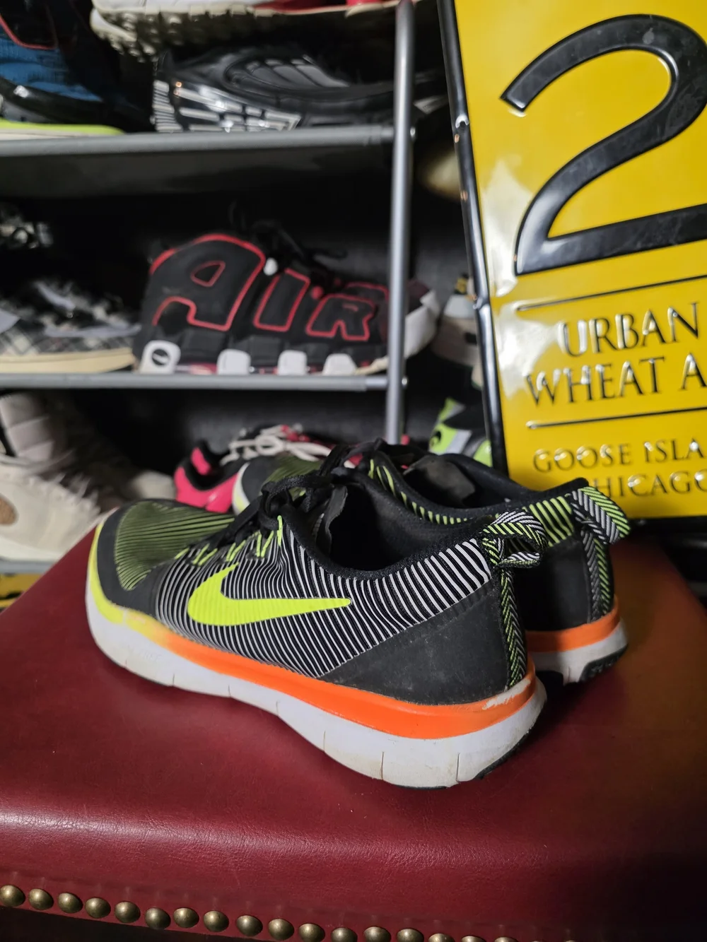 🔥 Nike Men's Free Black Neon Yellow Orange Running Sneakers Size 9.5 - Picture 4 of 9